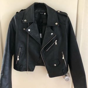 black vintage leather jacket